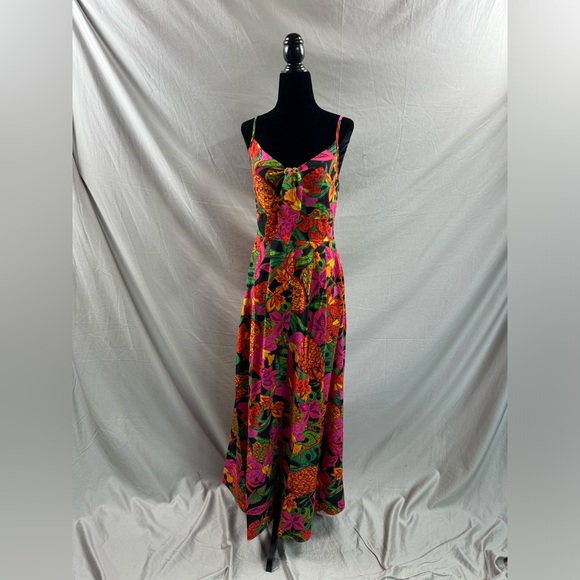Floral Printed Cut Out Button Down Maxi Dress - Picture 6 of 9